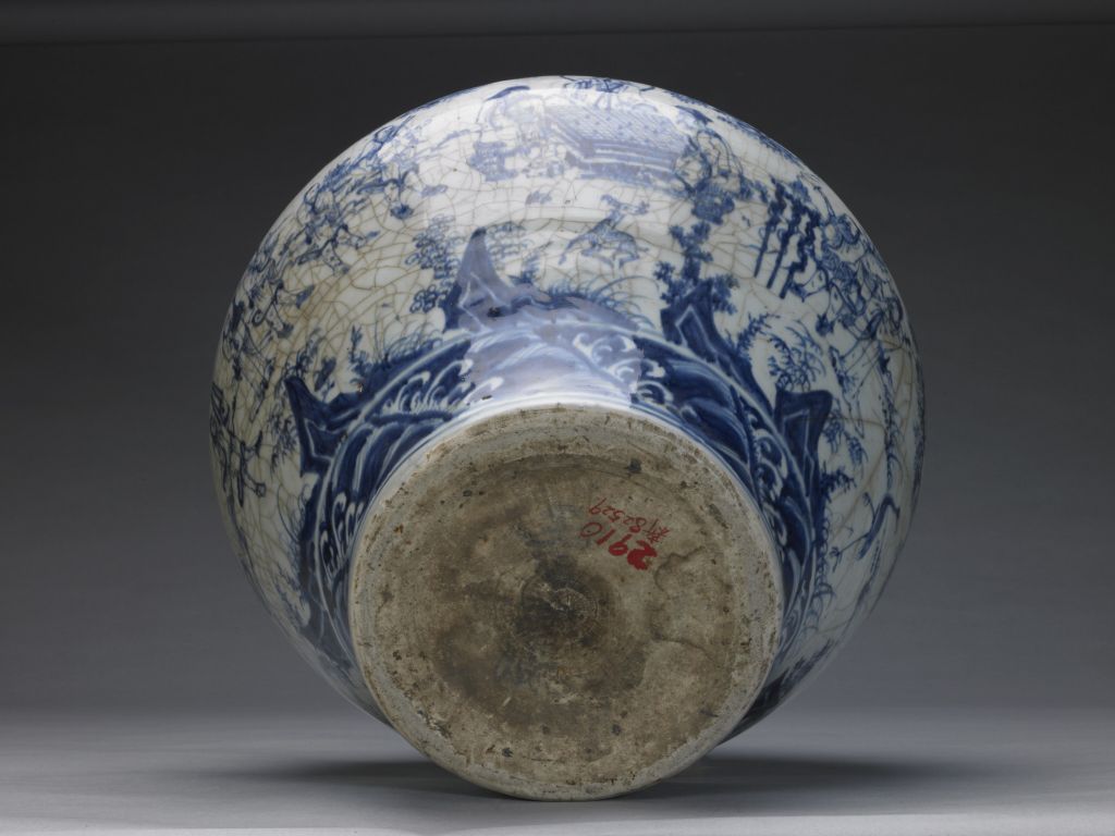 图片[2]-Blue and white pot with eight immortals celebrating longevity-China Archive